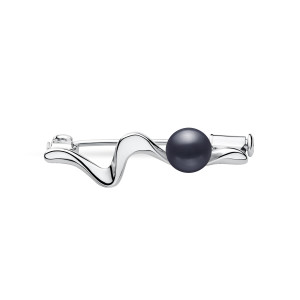 Brosa argint cu perla naturala neagra DiAmanti SK22531BR_B-G (Argint 925‰ 2 g.)